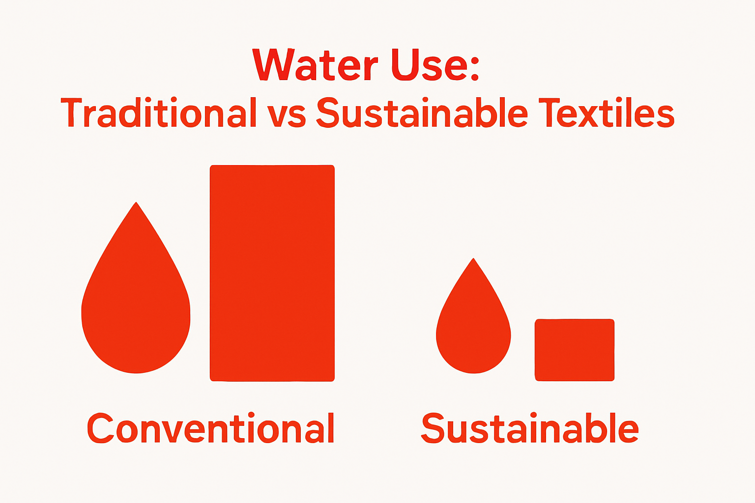 Water use comparison between traditional and sustainable textiles