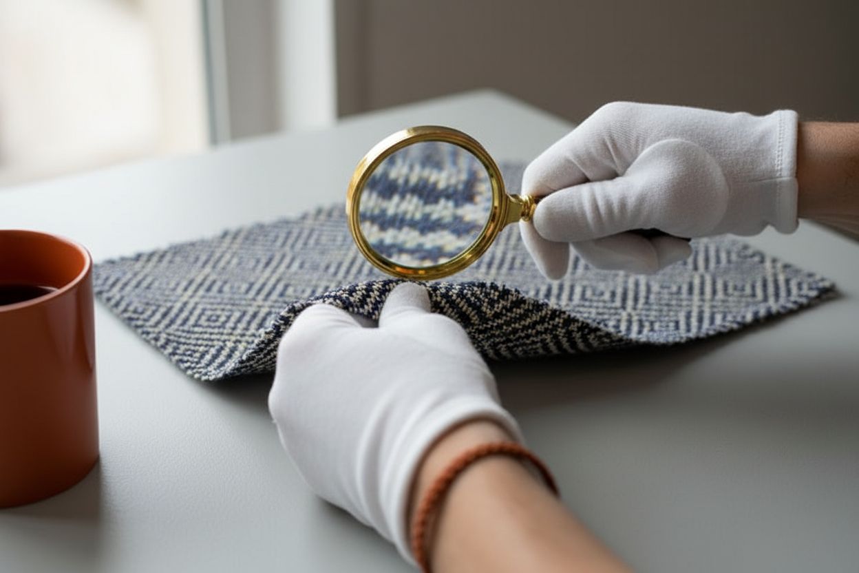 examine fabric weave