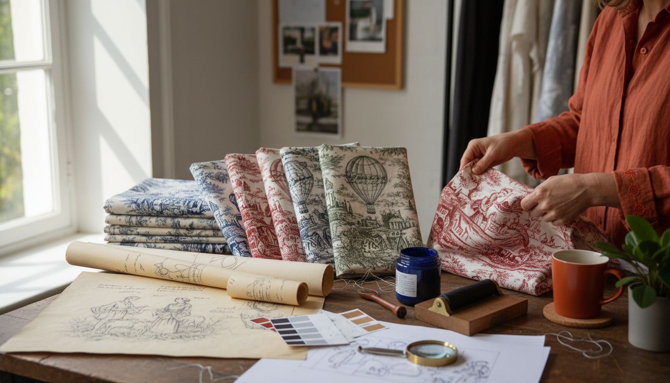 toile de jouy fabric samples