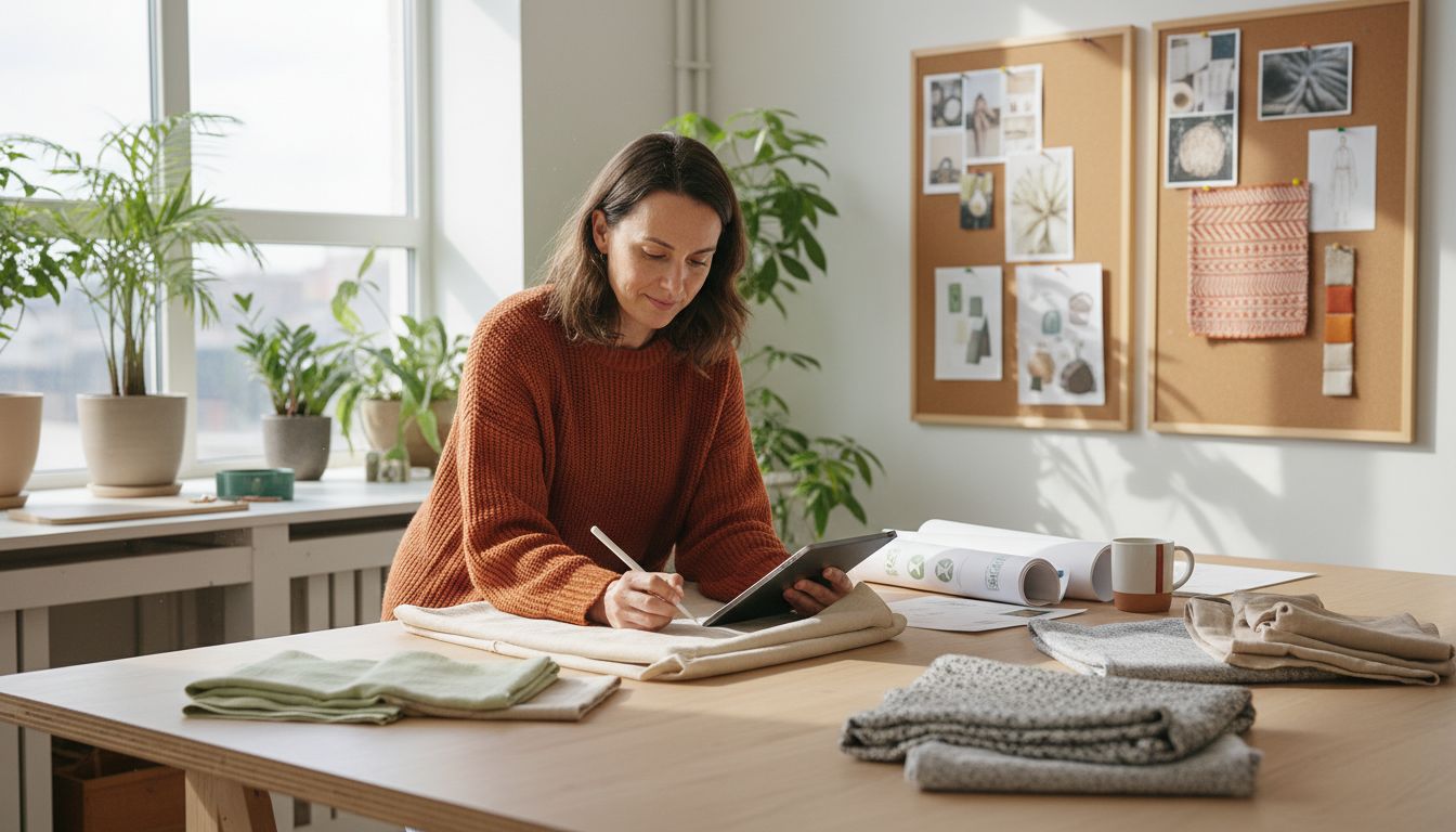 sustainable textile workspace