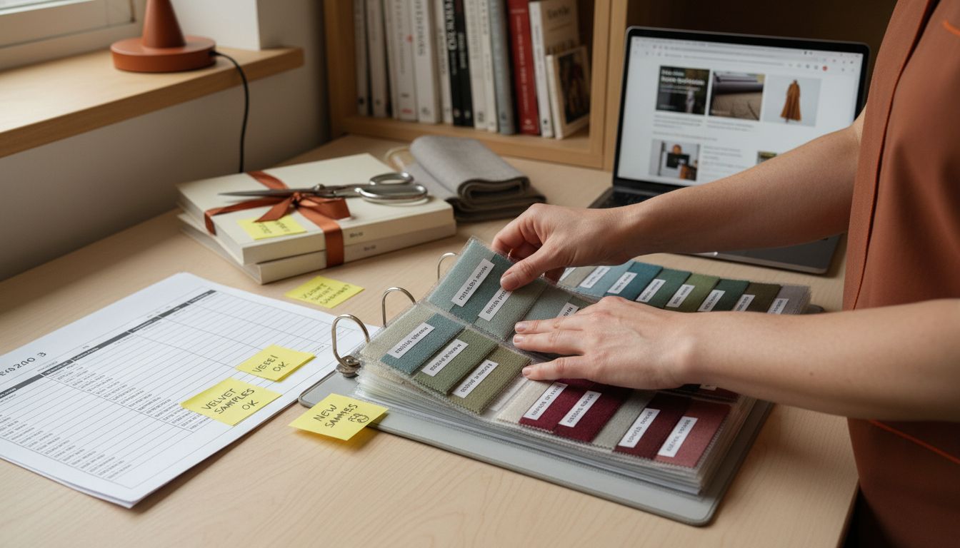 organizing fabric swatches