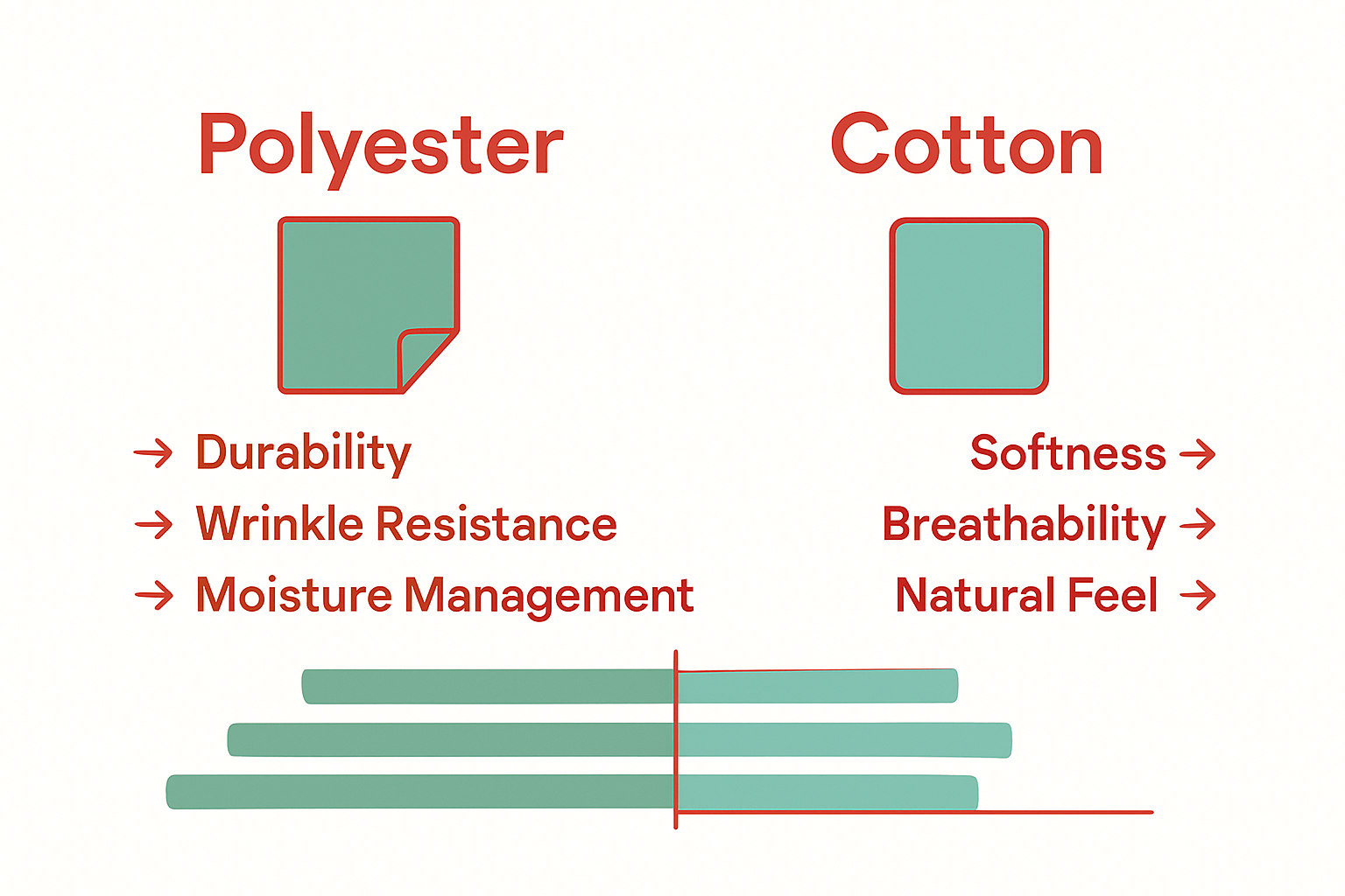 Infographic comparing polyester and cotton fabrics