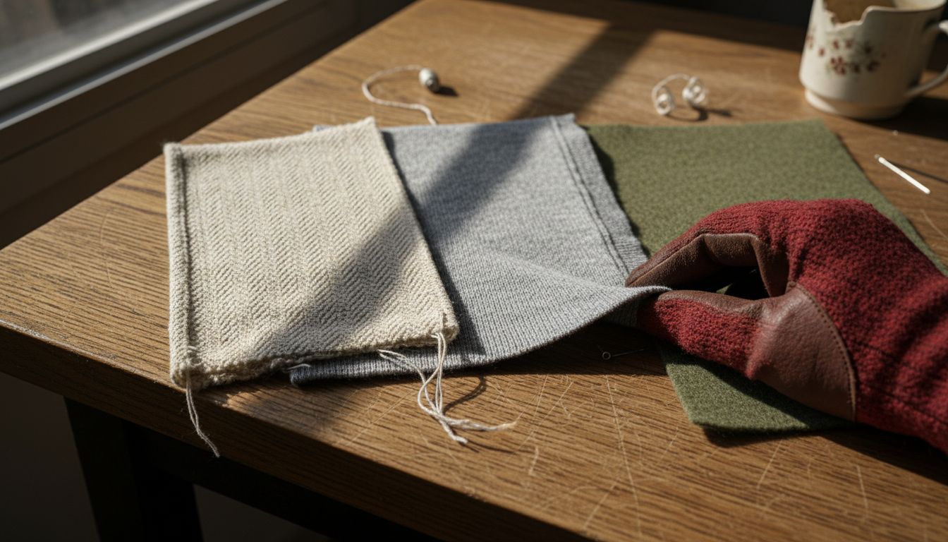 Close view of various fabric substrate textures