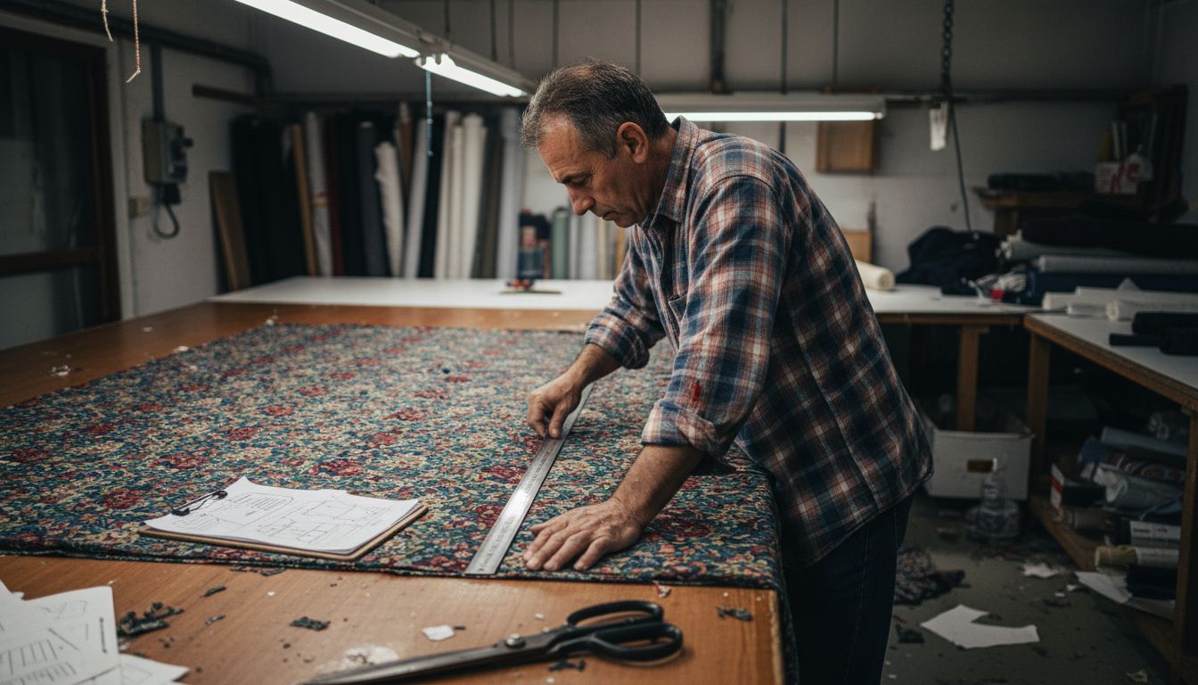 Measuring pattern repeat on floral fabric