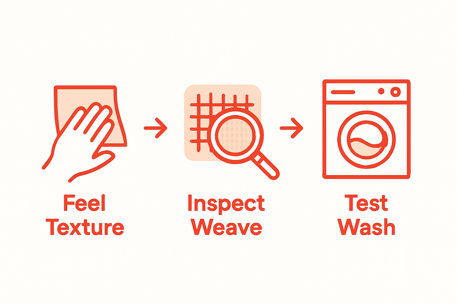 Infographic on checking fabric quality