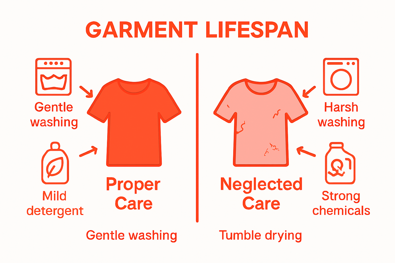 Garment care comparison for fabric longevity