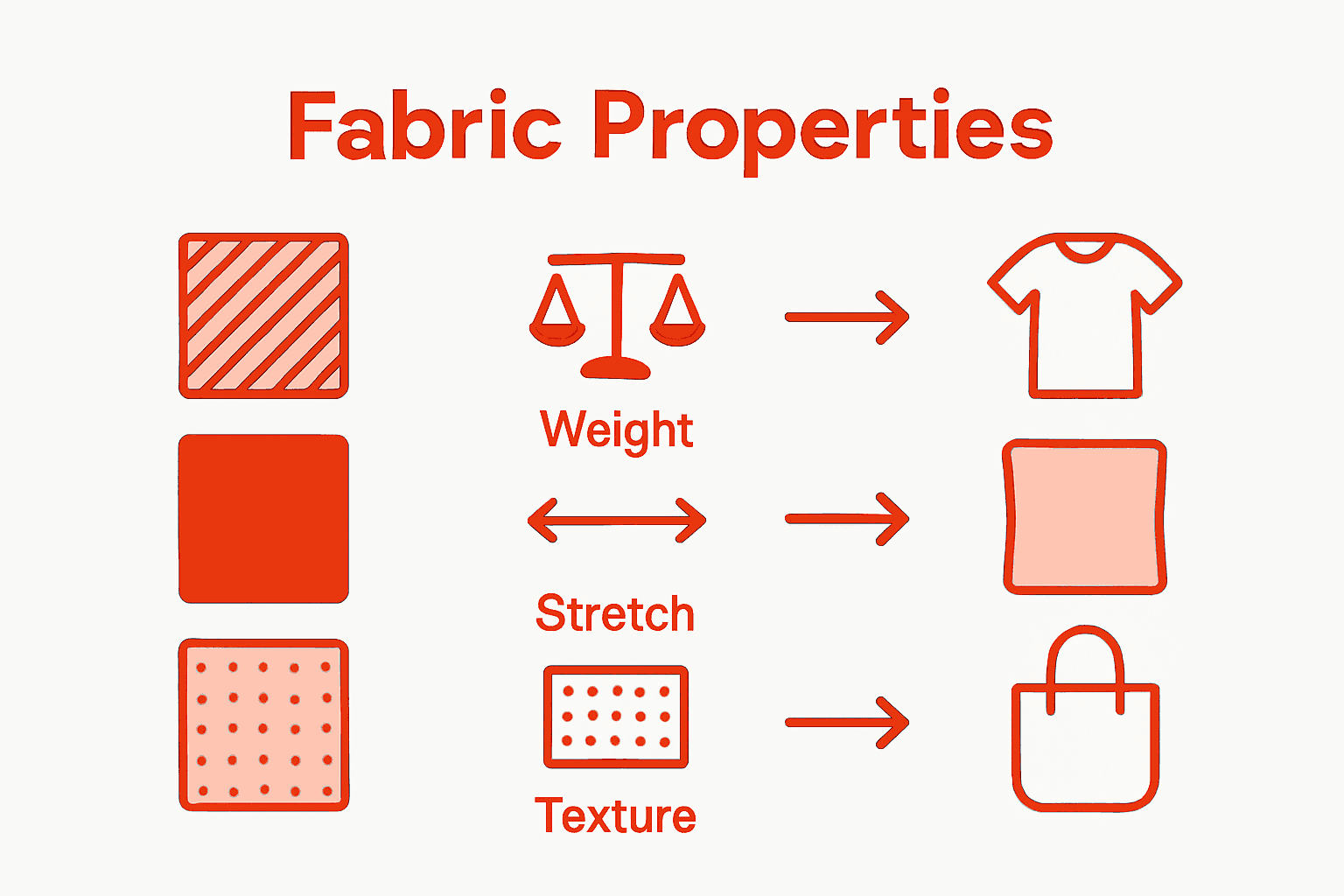Infographic comparing fabric properties and uses