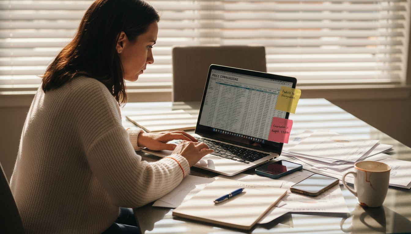 Negotiator preparing fabric pricing documents