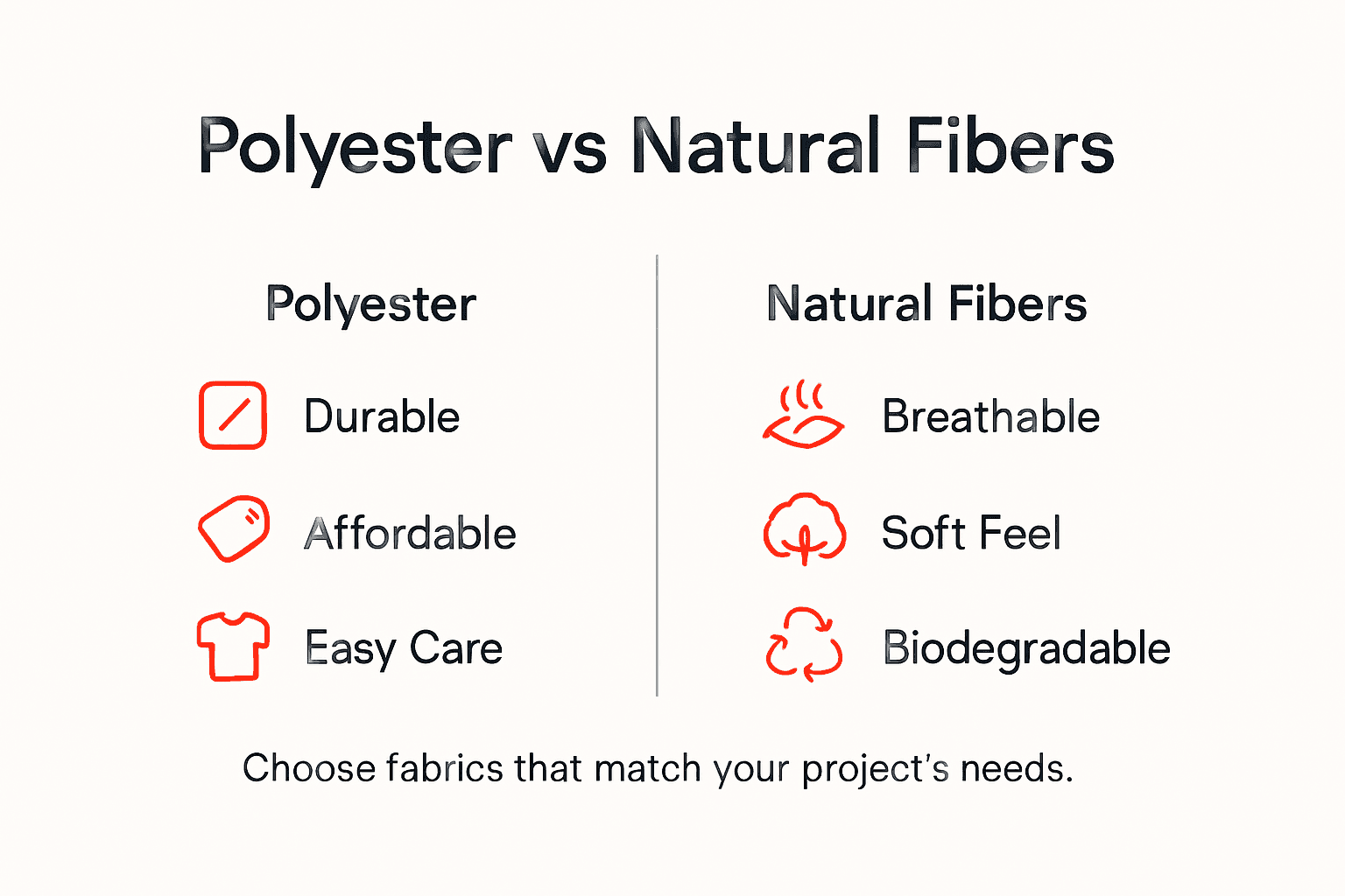 Infographic comparing polyester and natural fibers