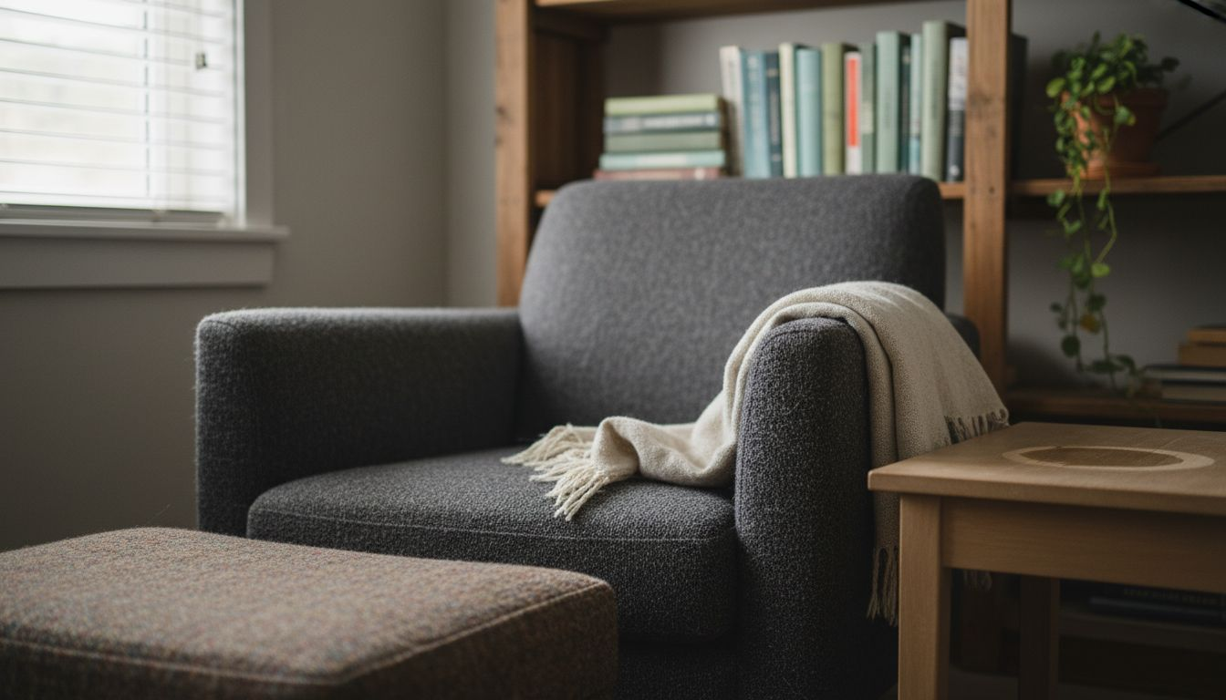 Natural fiber upholstery fabrics in living room