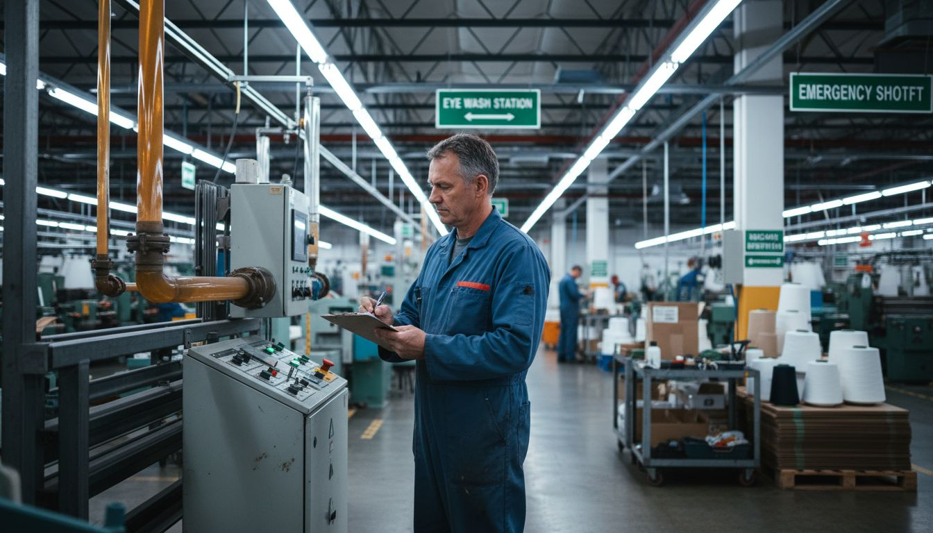 Technician monitoring Tencel fiber production