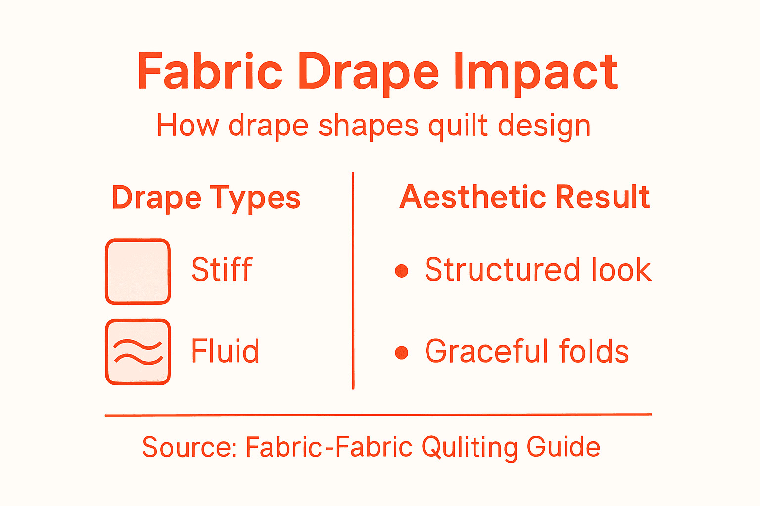 Infographic on drape’s effect in quilting