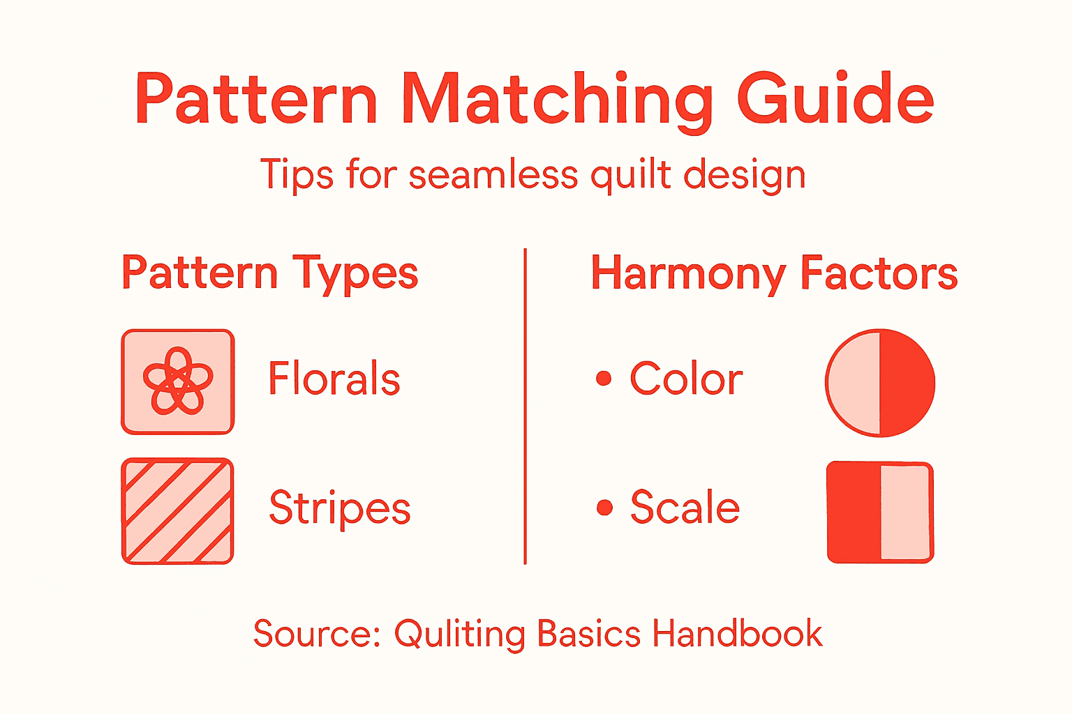 Infographic guide matching quilt patterns