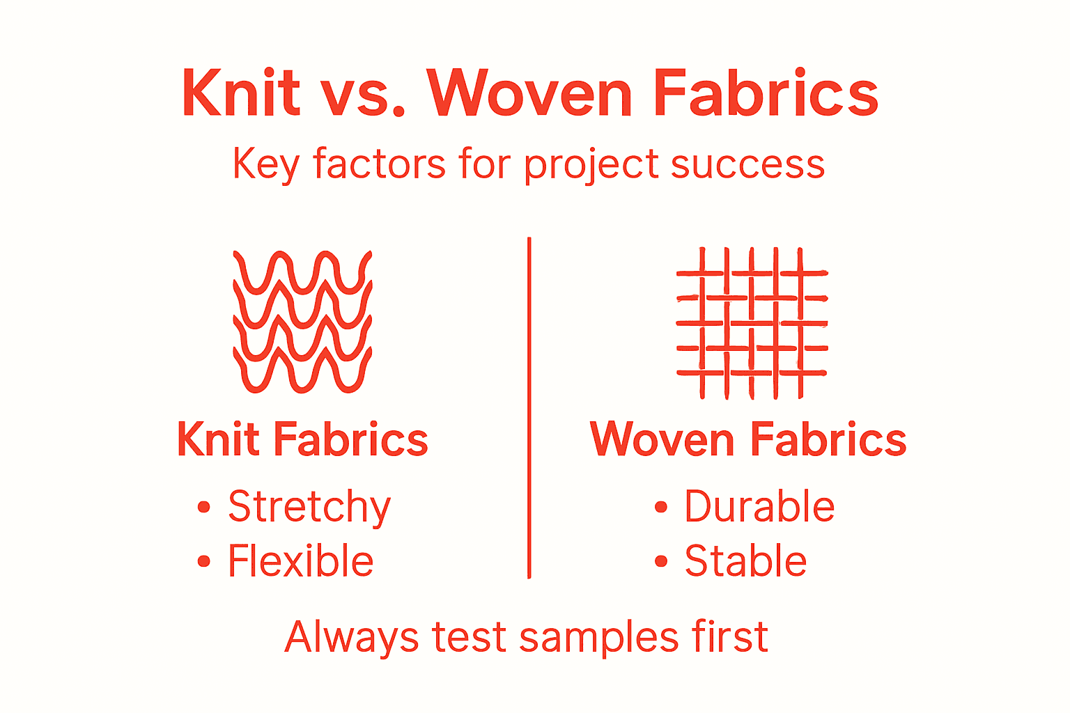 Infographic showing fabric choice decision points