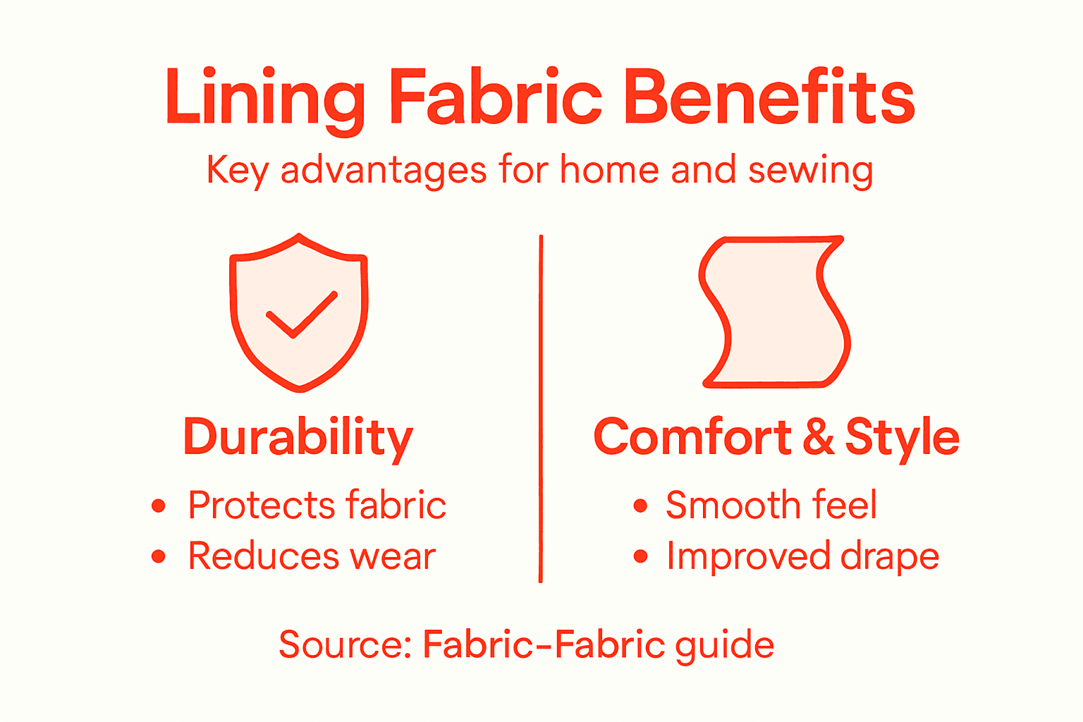 Infographic highlighting lining fabric benefits