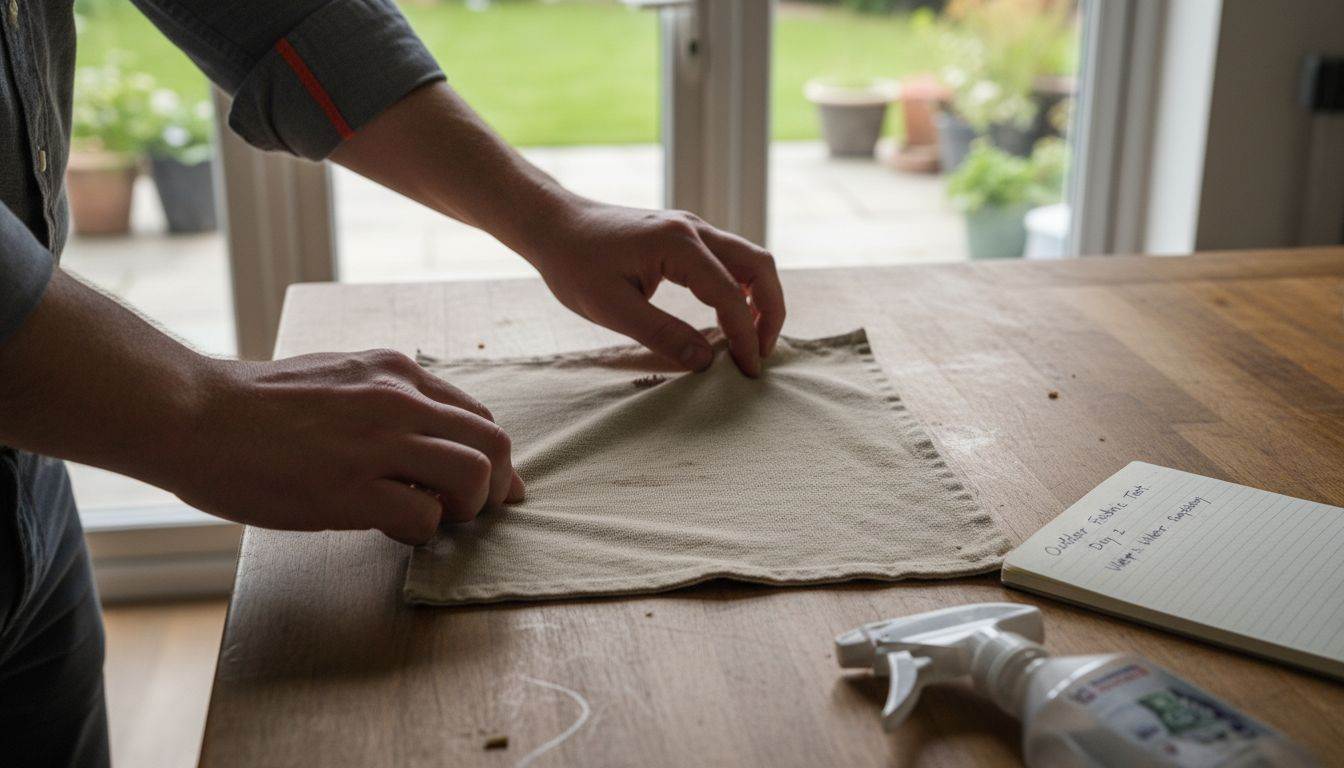 Testing durability of treated fabric