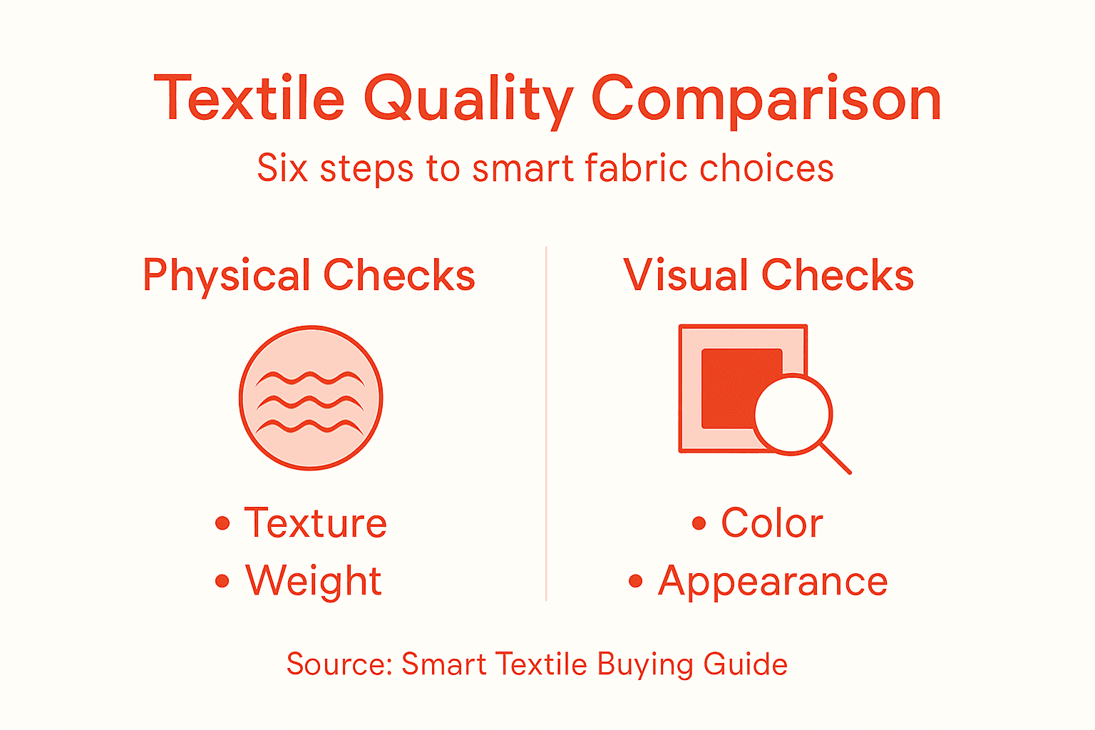 Infographic showing textile comparison steps