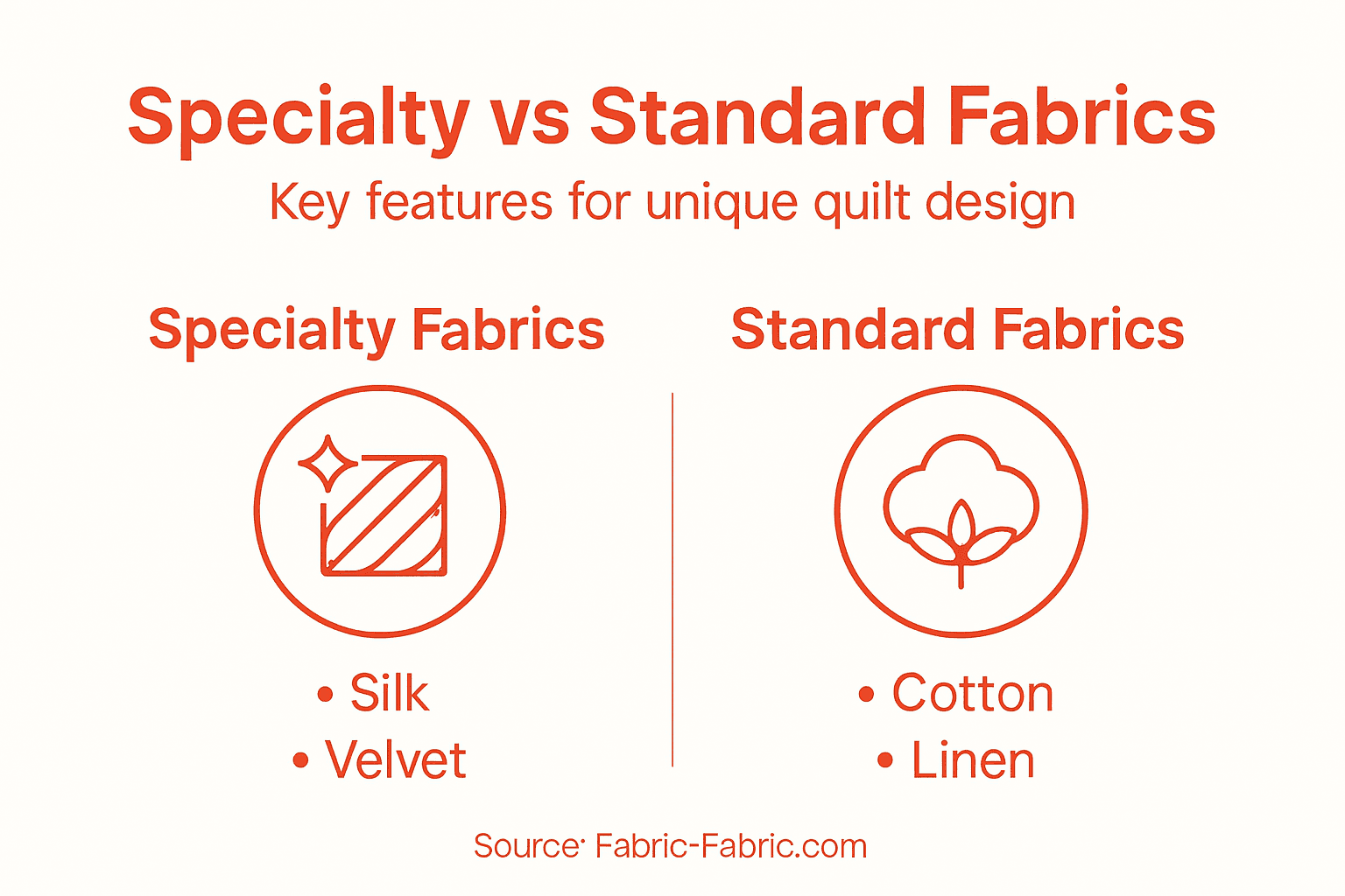 Infographic showing specialty versus standard fabrics