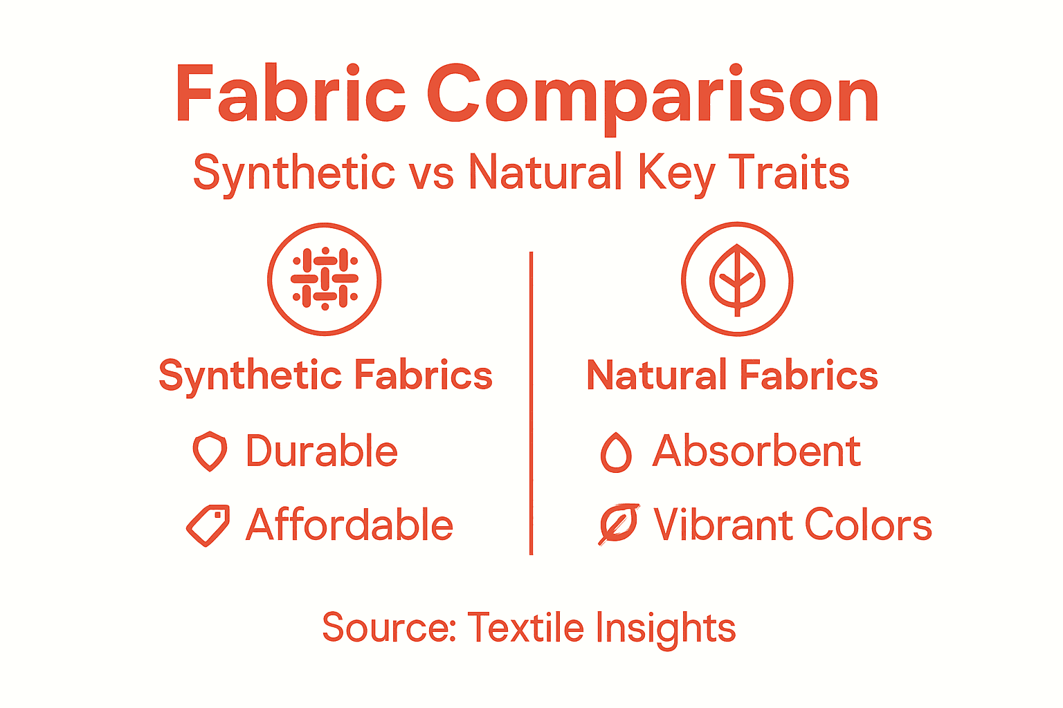 Infographic comparing synthetic and natural fabrics