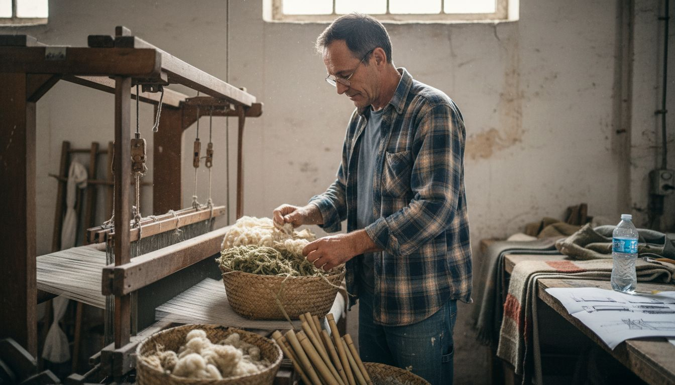 Expert assessing organic fiber materials
