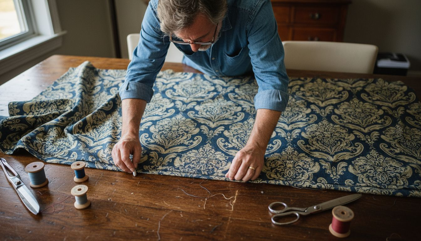 Cutting fabric panels for custom drapes
