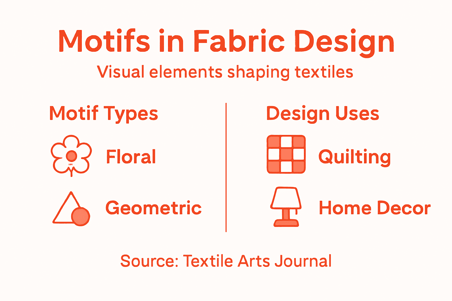 Infographic showing motif types and design uses