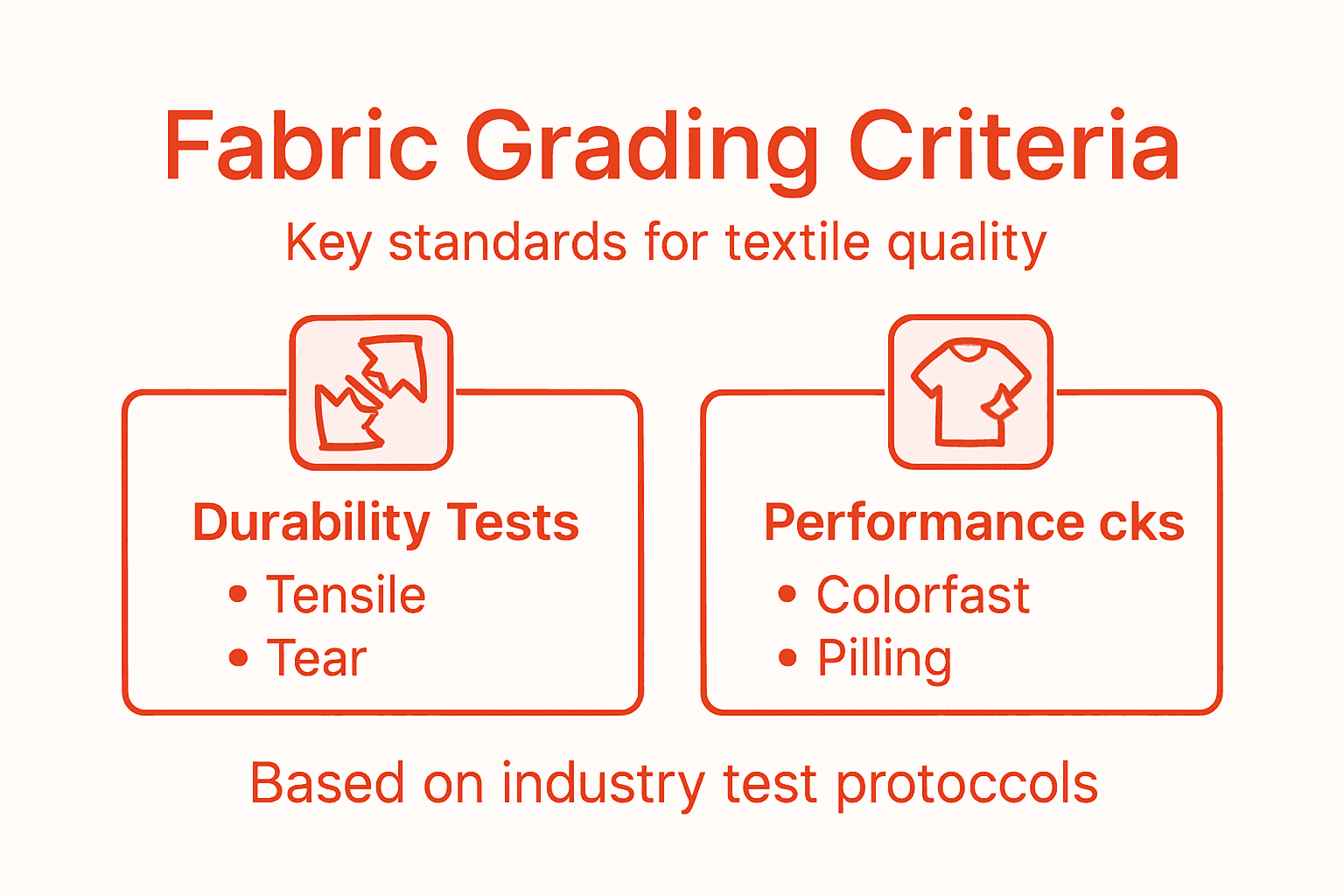 Infographic showing textile grading criteria