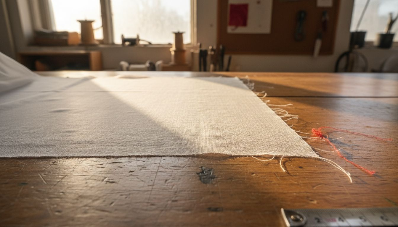 Close-up of voile fabric weave detail