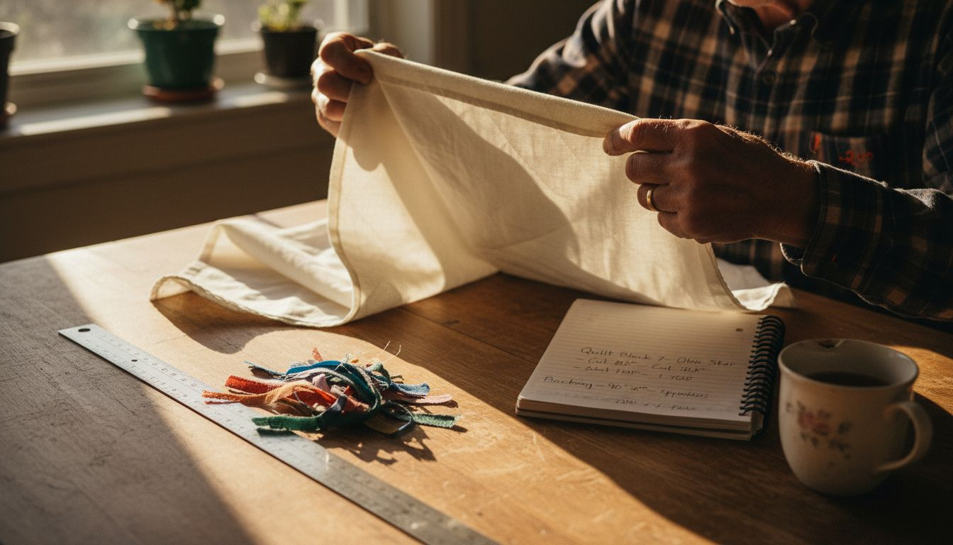Inspecting backing fabric tight weave close-up