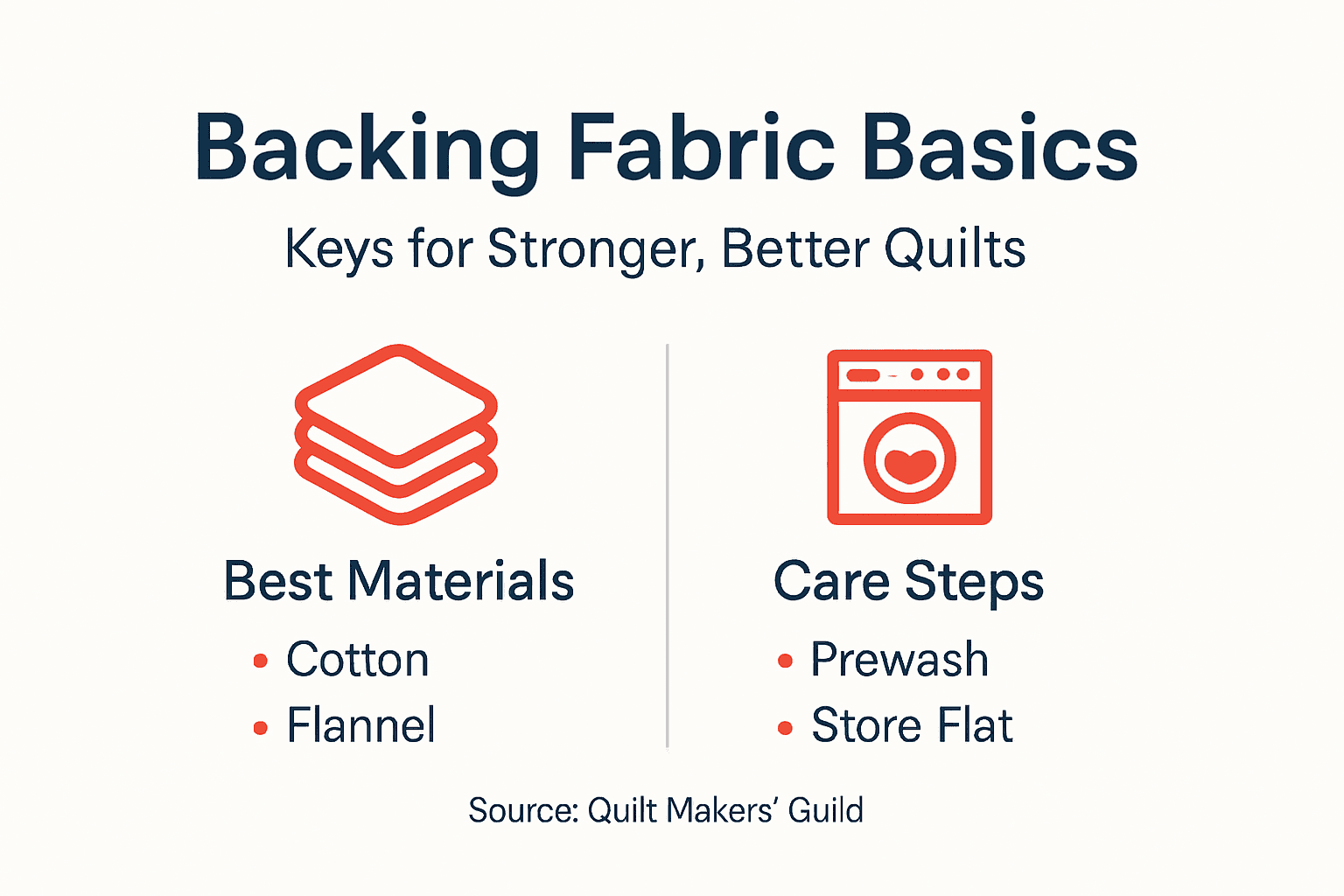 Infographic showing backing fabric basics and tips