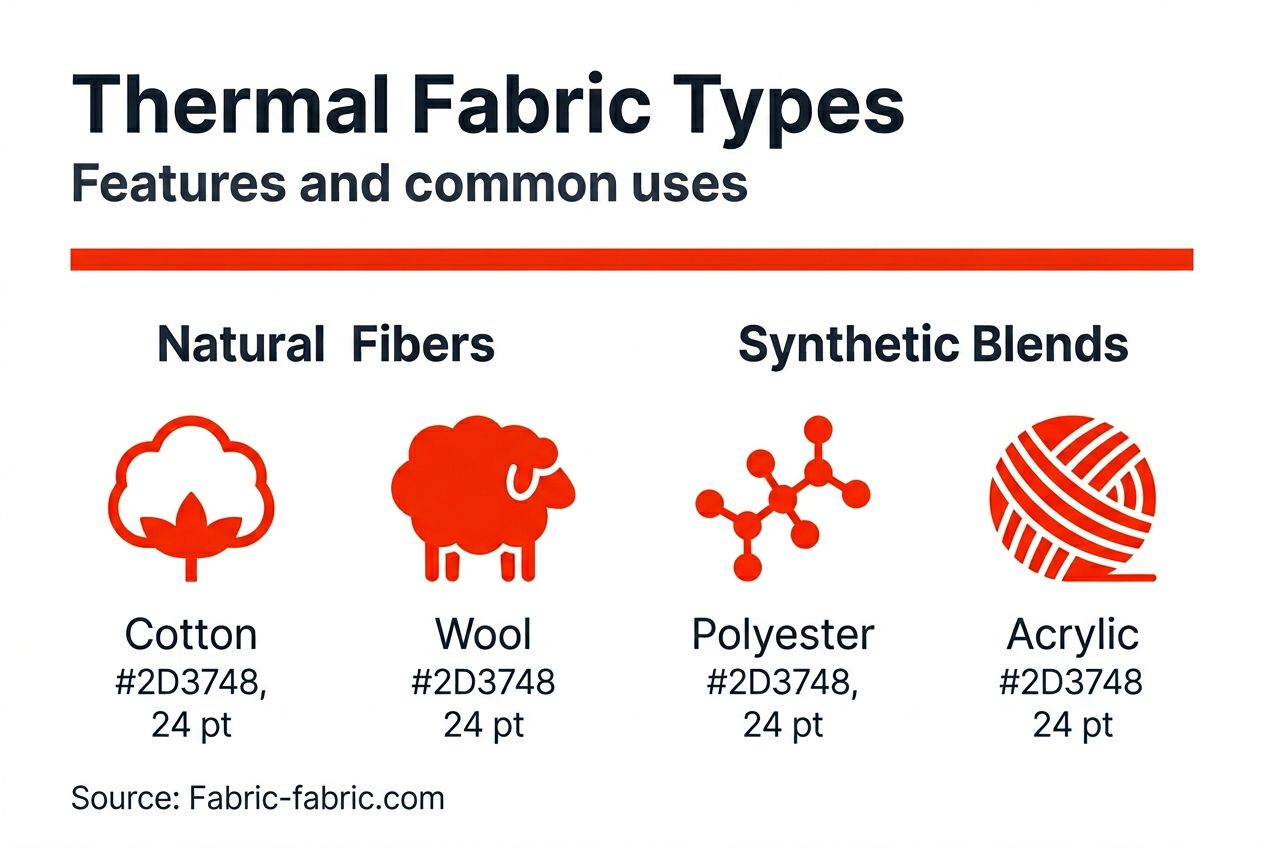 Infographic showing main thermal fabric types