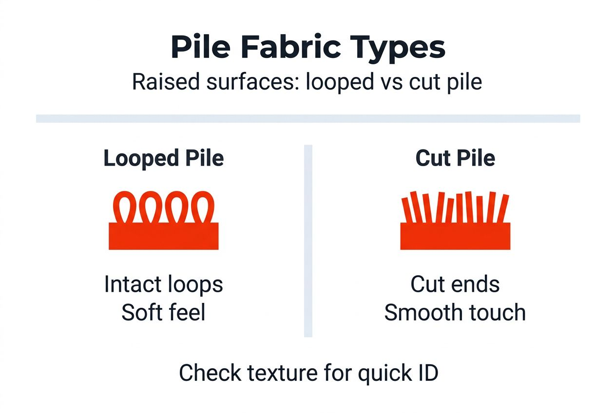 Infographic showing pile fabric identification