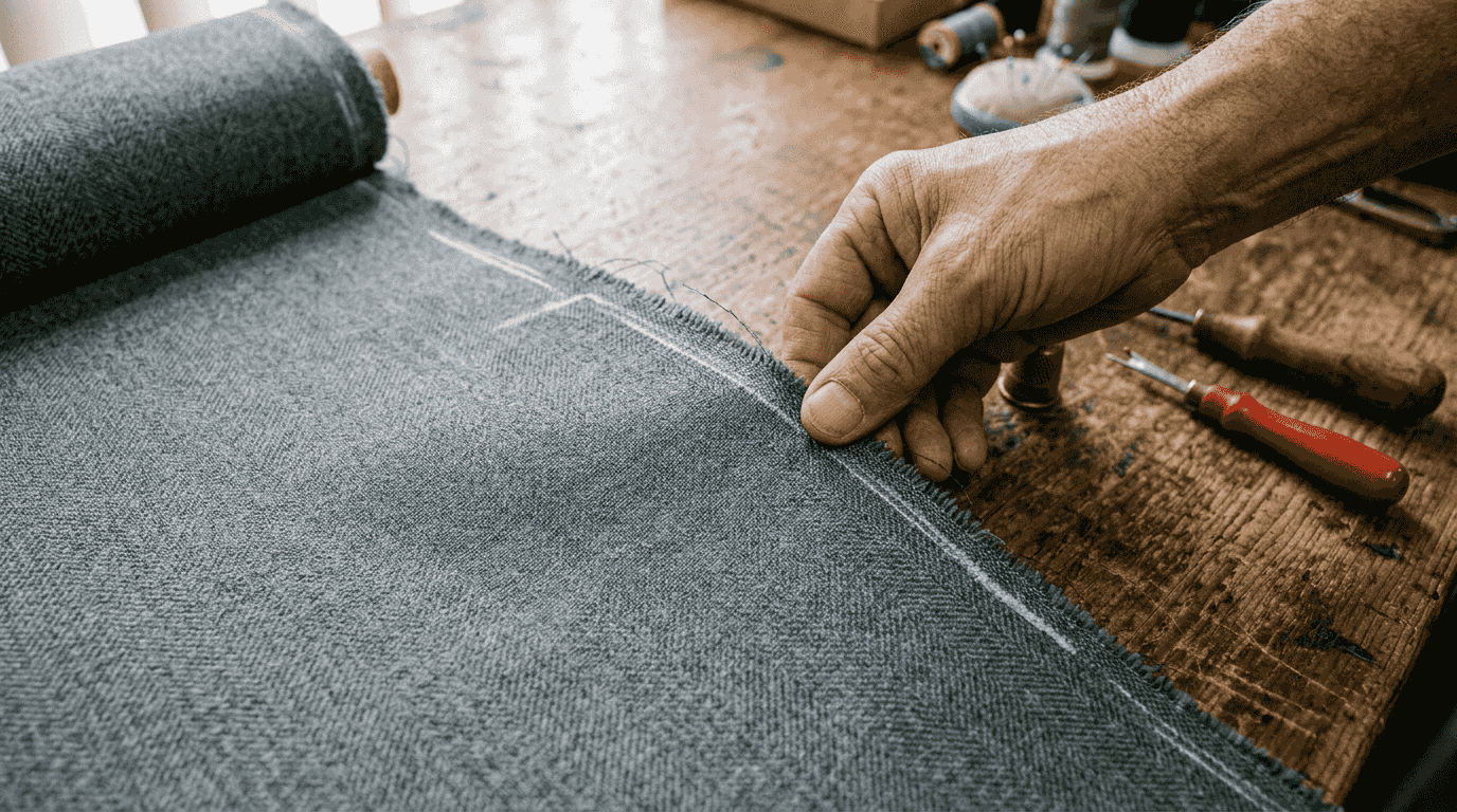 Close up of worsted wool texture