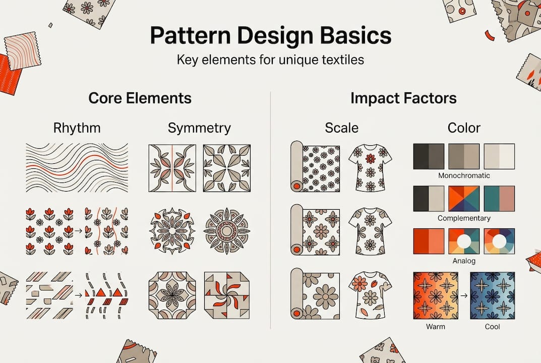 Infographic showing basics of pattern design