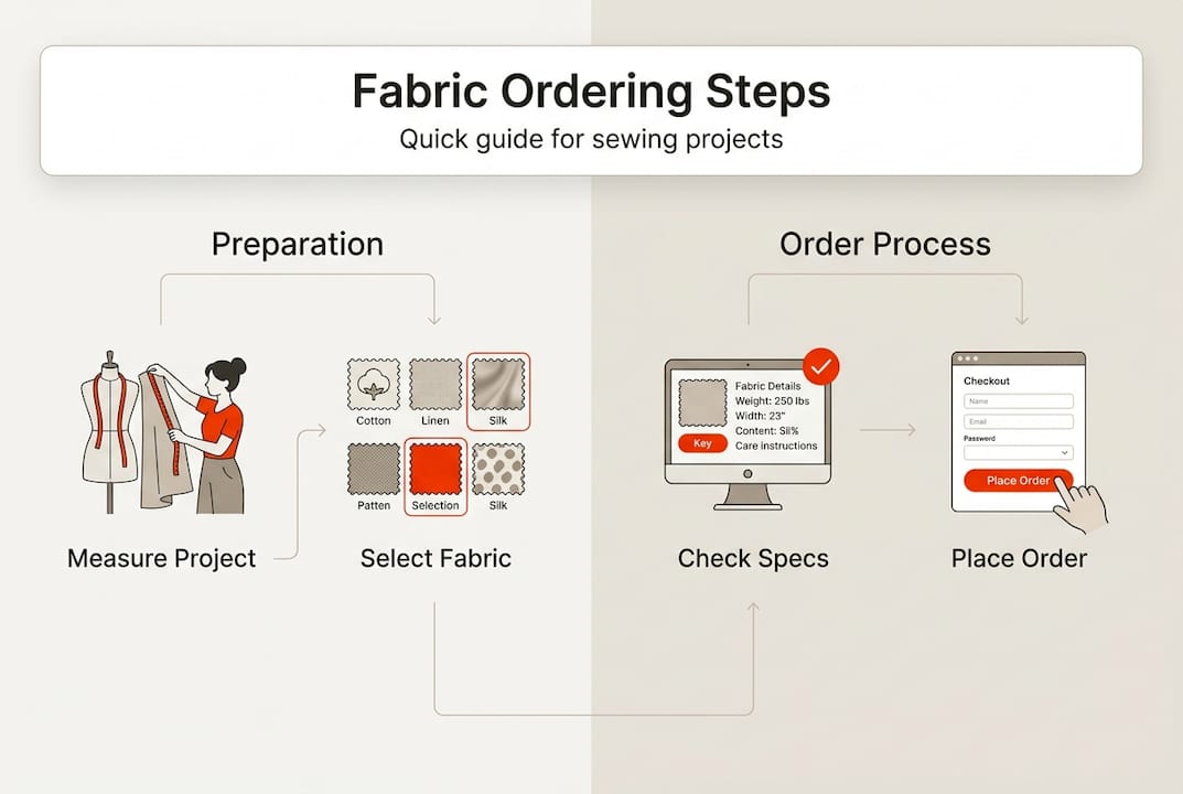 Infographic fabric ordering steps quick guide