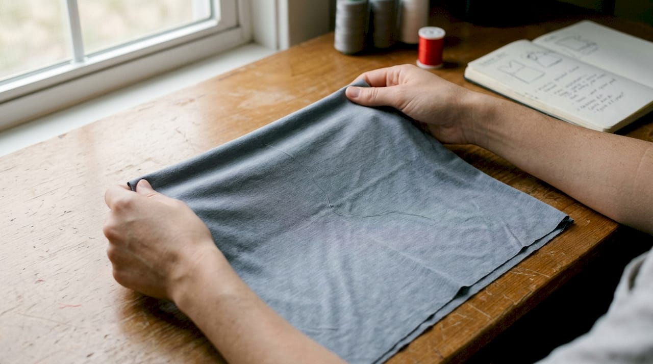 Close-up showing modal fabric weave and sheen