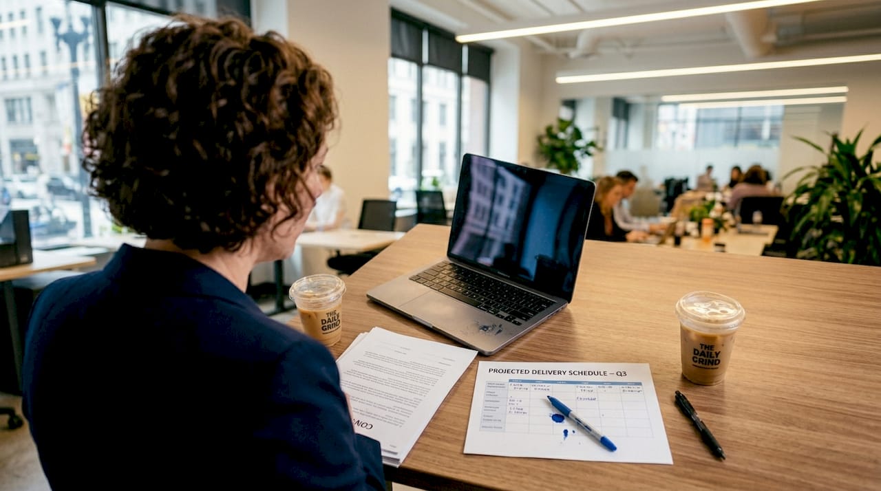 Coordinator negotiating shipment with supplier via video call