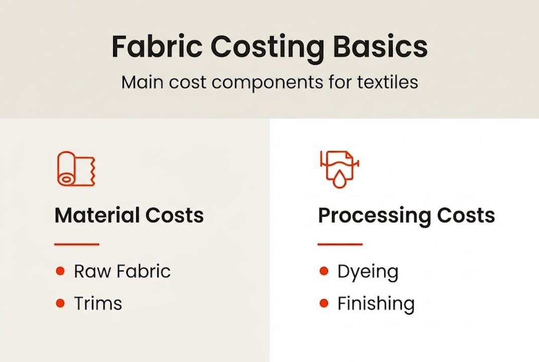 Infographic of main fabric costing components