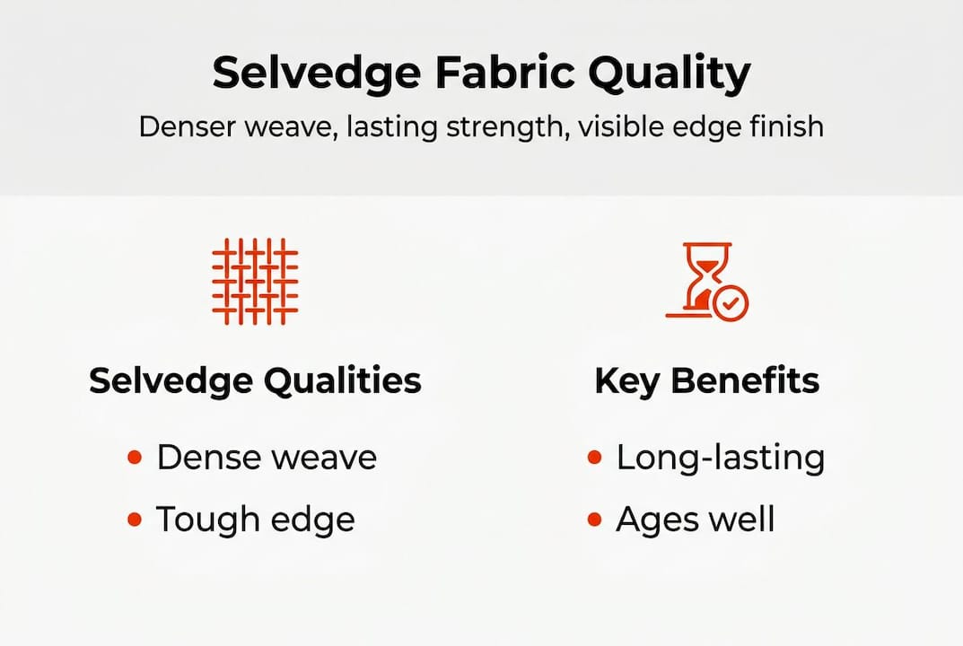 Infographic comparing selvedge fabric benefits