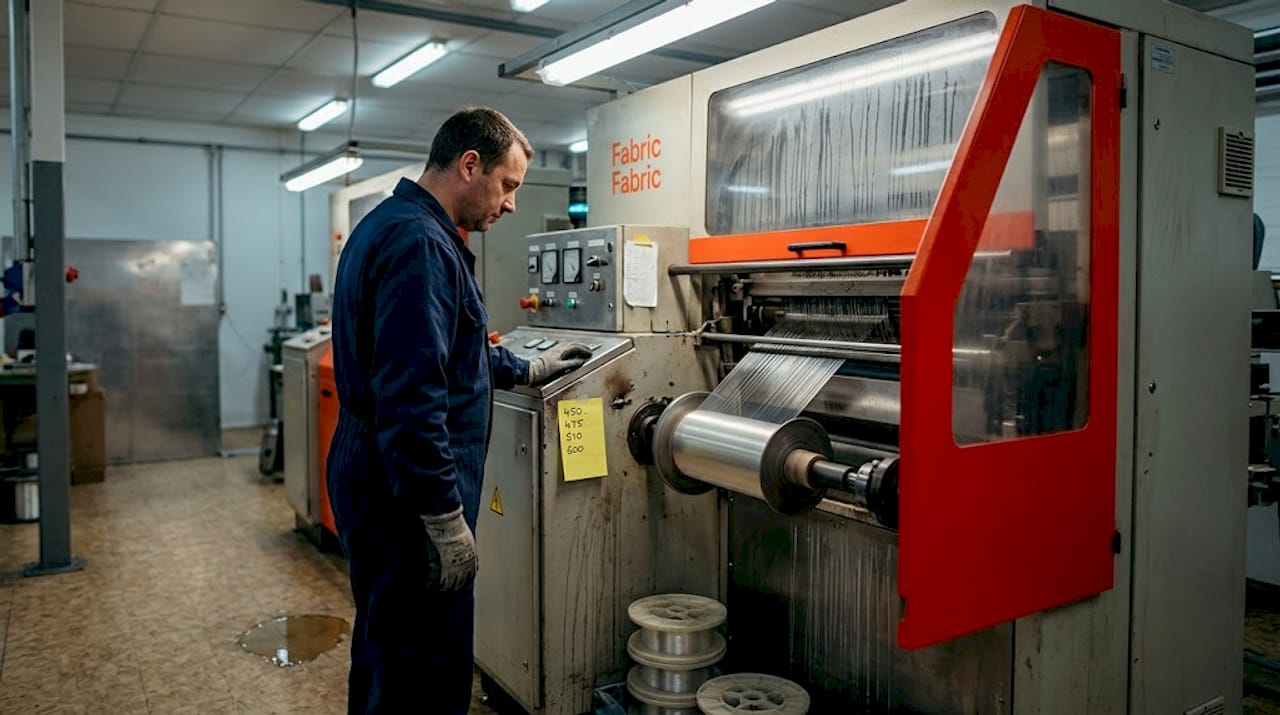 Technician overseeing cupro fabric manufacturing