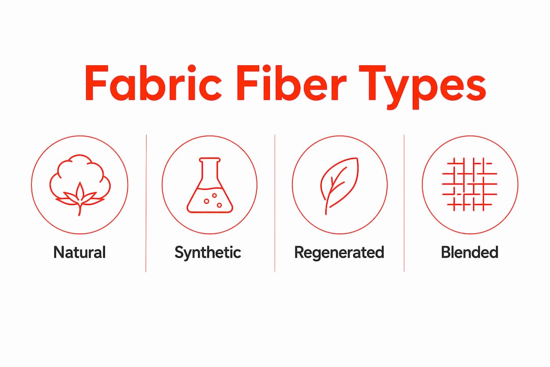 Infographic showing hierarchy of fabric fiber types
