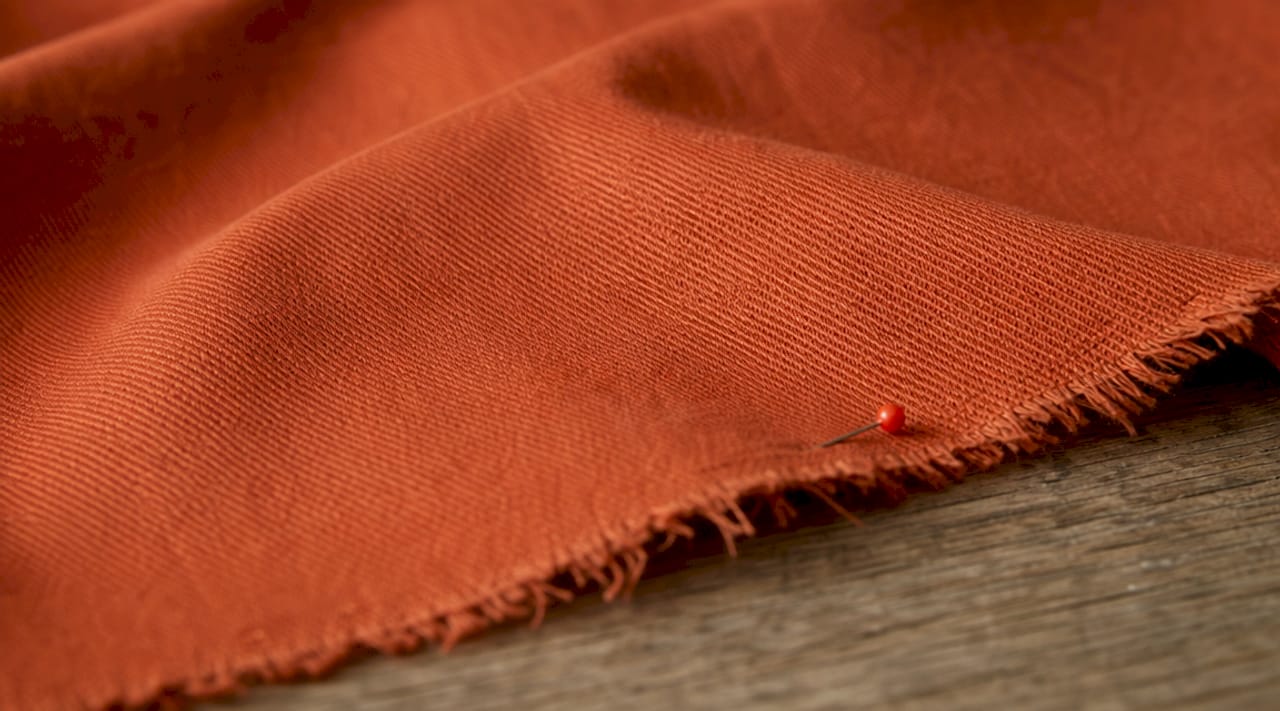 Close-up of cotton twill diagonal weave texture