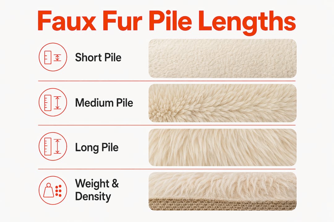 Infographic showing faux fur pile length guide