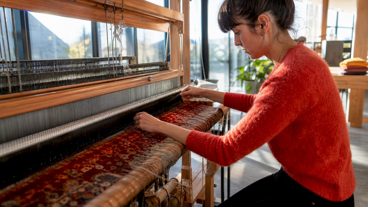 Vintage loom weaving double-layer velvet fabric