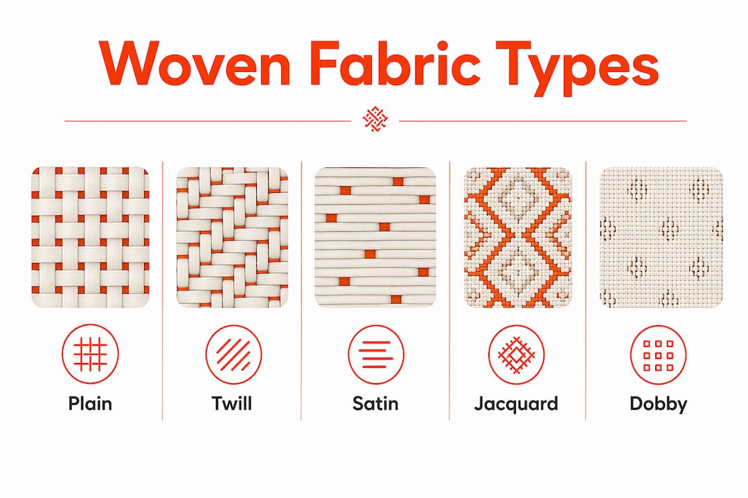 Infographic showing hierarchy of woven fabric types