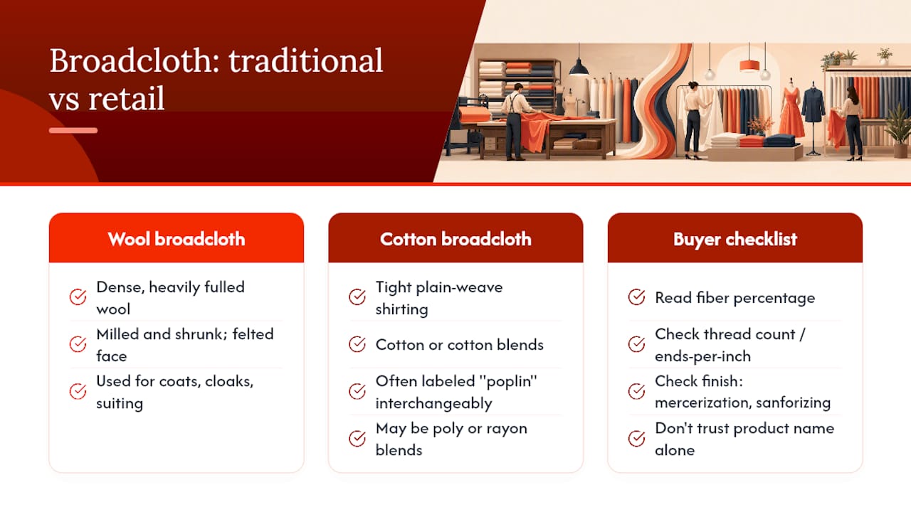 Diagram comparing fiber content, thread count, and finish