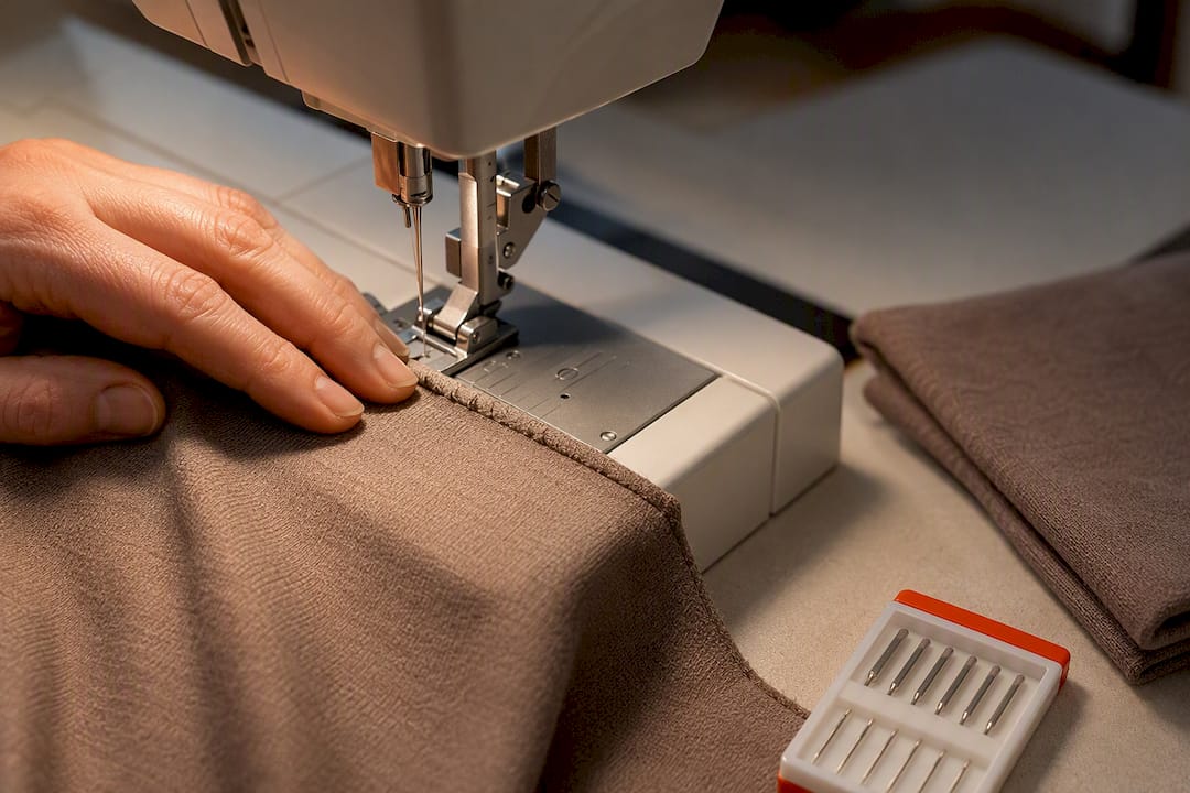 Sewing a cotton jersey fabric edge