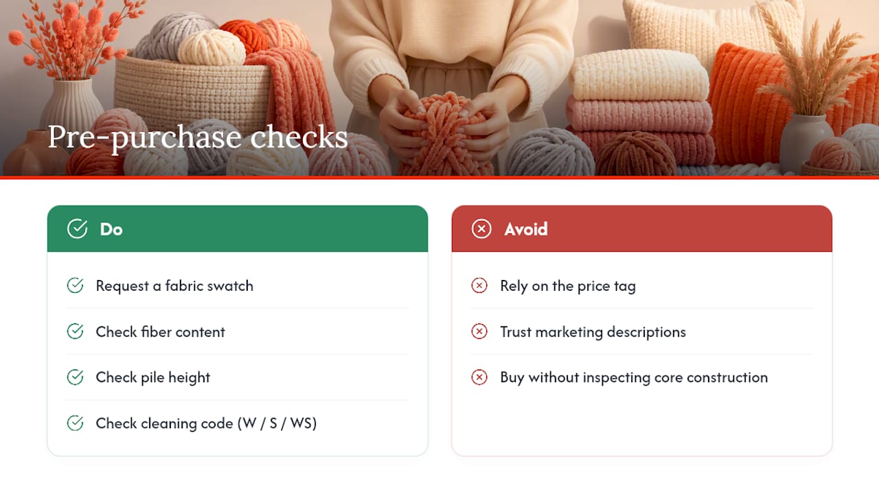 Three checks for choosing chenille fabric