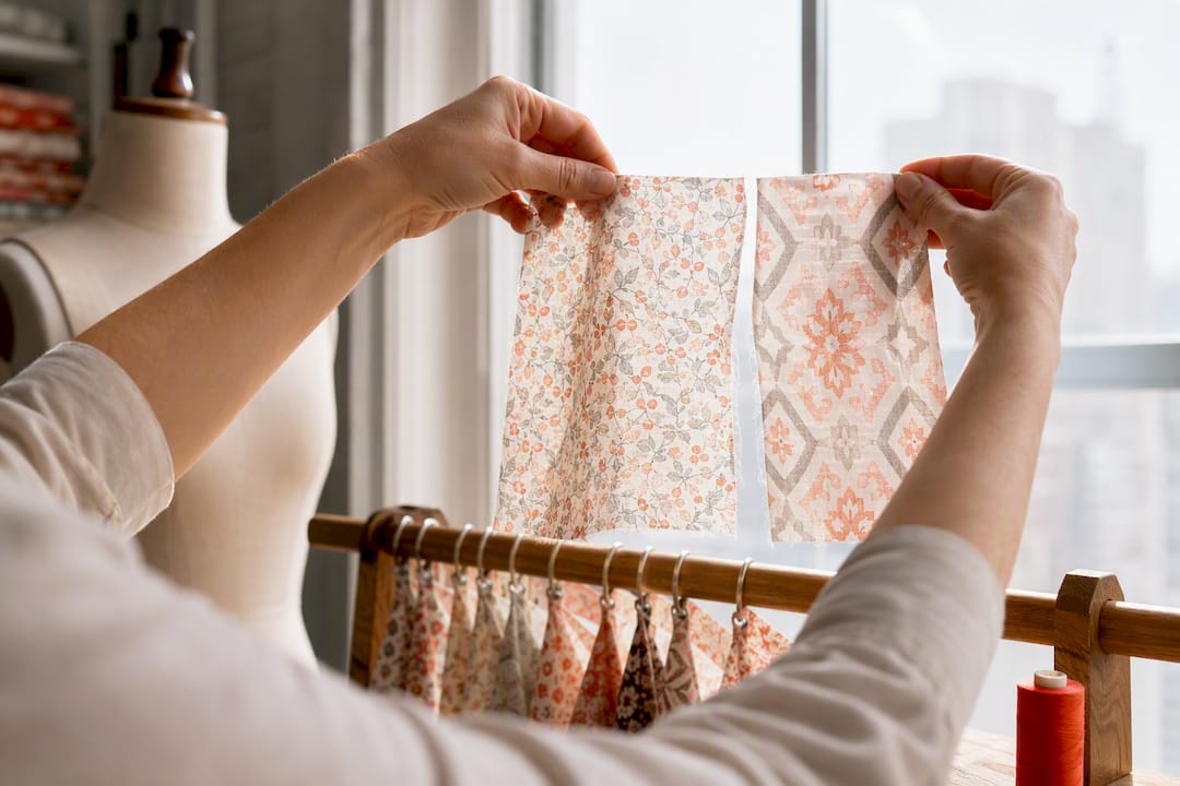 Quilting cotton swatches tested for drape