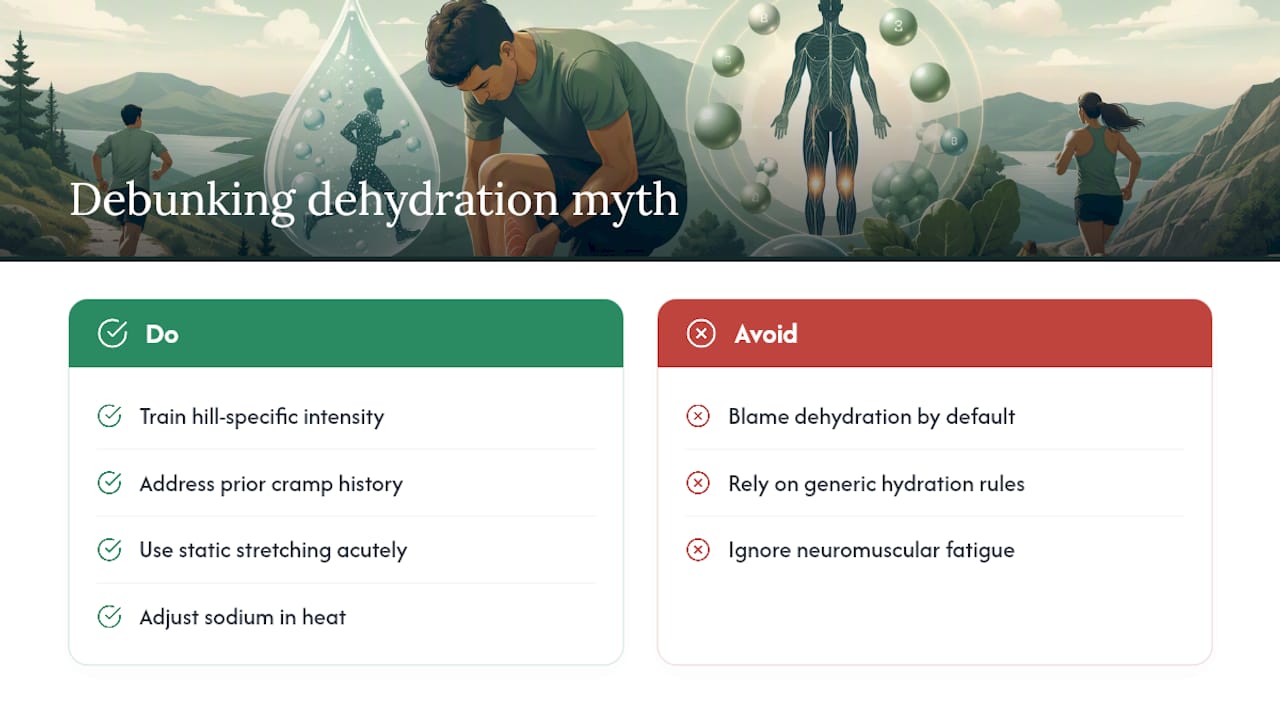The evidence against the dehydration myth — overview diagram